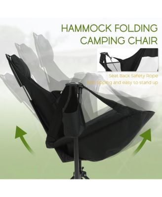 Hammock Camping Chairs Set of 2 - Folding Portable Rocking Chair, Oversized Recliner with Adjustable Back and Carry Bag for Outdoor Travel