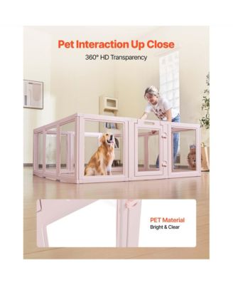 60" Dog Whelping Box with Transparent Window Playpen for X-Large Dogs