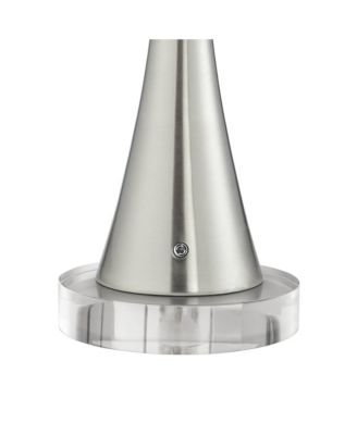 Karl Modern Table Lamps Set of 2 with Round Risers 29" Tall Brushed Nickel USB and AC Power Outlet in Base for Bedroom House