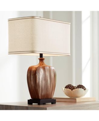 Julius Modern Table Lamp 27" Tall Copper with USB Charging Port Dimmer Switch Drip Ceramic for Bedroom Living Room Bedside Office