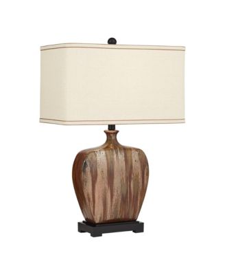 Julius Modern Table Lamp 27" Tall Copper with USB Charging Port Dimmer Switch Drip Ceramic for Bedroom Living Room Bedside Office