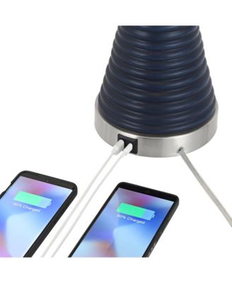 Maxwell 27 1/5" High Rippled Ceramic USB Table Lamp Set of 2