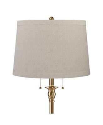 Dyna Traditional Tall Standing Floor Lamp Pole Pull Chain Antique Brass Finish
