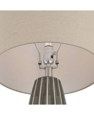 Olsen High  Stripe Ceramic Table Lamp with Dimmer