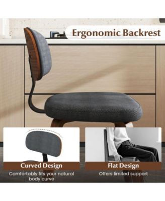 Dining Chairs Set of 2 w/Curved Backrest Padded Seat for Dining Room Living Room