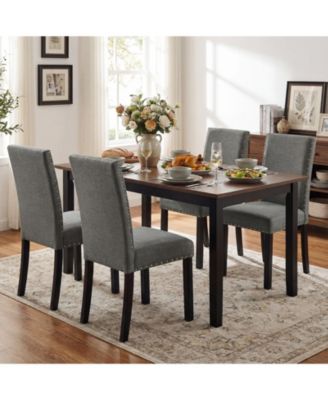 Wooden Dining Chairs Set of 4 w/Solid Rubber Bent Wood Legs for Dining Room