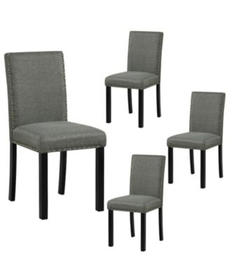 Wooden Dining Chairs Set of 4 w/Solid Rubber Bent Wood Legs for Dining Room