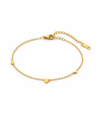 Dainty Heart Station Bracelet Stainless Steel