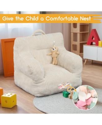 Kids Bean Bag Chair with Filling, Soft Sofa Chair for Bedroom and Living Room