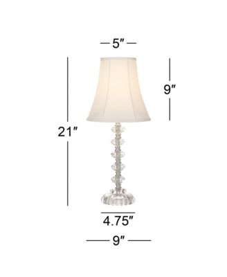 Bohemian Country Cottage Accent Table Lamps 21" High Set of 2 Clear Stacked Glass Bell for Bedroom Living Room Bedside