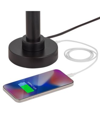 Rockford High Farmhouse Rustic 3-Way Table Lamps Set of 2 USB Port  Metal Living Room Charging