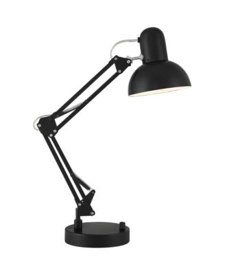 Wyatt 25" High Modern Desk Lamp USB Port Architect Adjustable Height Metal Single Home Office Charging