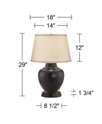 Rustic Farmhouse Table Lamp Tall with USB and AC Power Outlet
