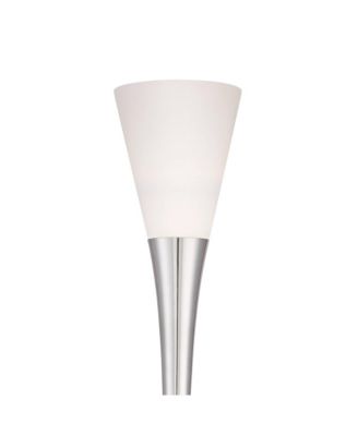 Piazza Modern Torchiere Floor Lamp with Riser Tall Brushed Nickel Metal Frosted Glass Shade for Living Room Bedroom