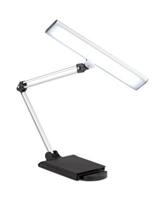 Flynn 25" High Modern Desk Lamps Set of 2 USB Port Adjustable LED Metal Home Office Living Room Charging