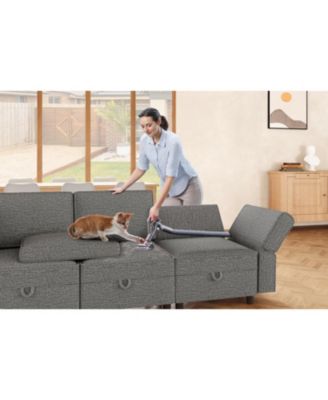 Loveseat Sofa with Storage Seat, Modern 2-Seater Modular Couch for Small Spaces