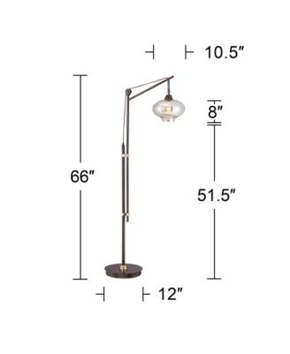 Industrial Rustic Farmhouse Floor Lamp with USB LED 66" Tall