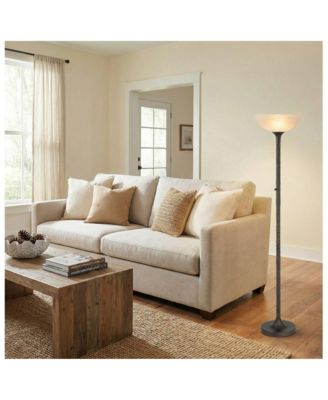 Tucson 71 1/4"H Hammered Bronze Alabaster Glass Torchiere Floor Lamp