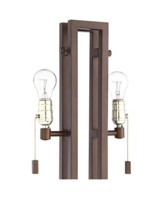 Gossard Modern Industrial Table Lamp 30" Tall Bronze with USB Charging Port  Rectangular Shade for Bedroom Living Room Office