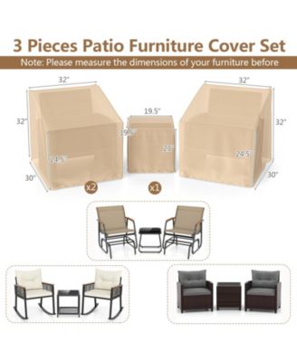 Patio Furniture Covers Waterproof Outdoor Conversation Covers for 3 Pieces Bistro Set
