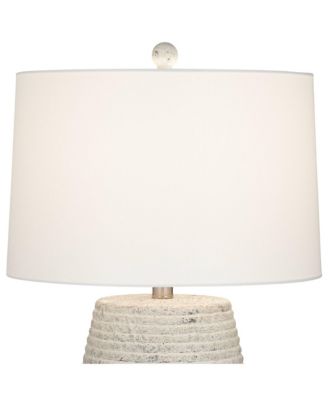 23" High Small Modern Coastal Accent Table Lamps Set of 2 Sandstone Finish Ceramic Living Room Bedroom