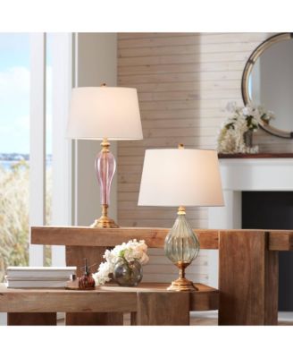 Clarrissa 31 1/2" Tall Fluted Vase Large Traditional End 3-Way Table Lamp  Brass Finish Glass Single Living Room