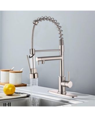 Touch Kitchen Faucet with Pull Down Sprayer, 2-Mode Spring Neck, Brushed Nickel
