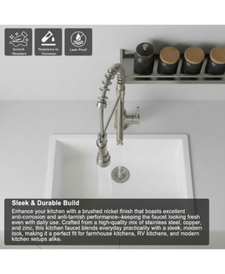 Touch Kitchen Faucet with Pull Down Sprayer, 2-Mode Spring Neck, Brushed Nickel