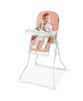 Toddler Foldable High Chair Easy Clean Compact Highchair w/ Removable Adjustable Tray