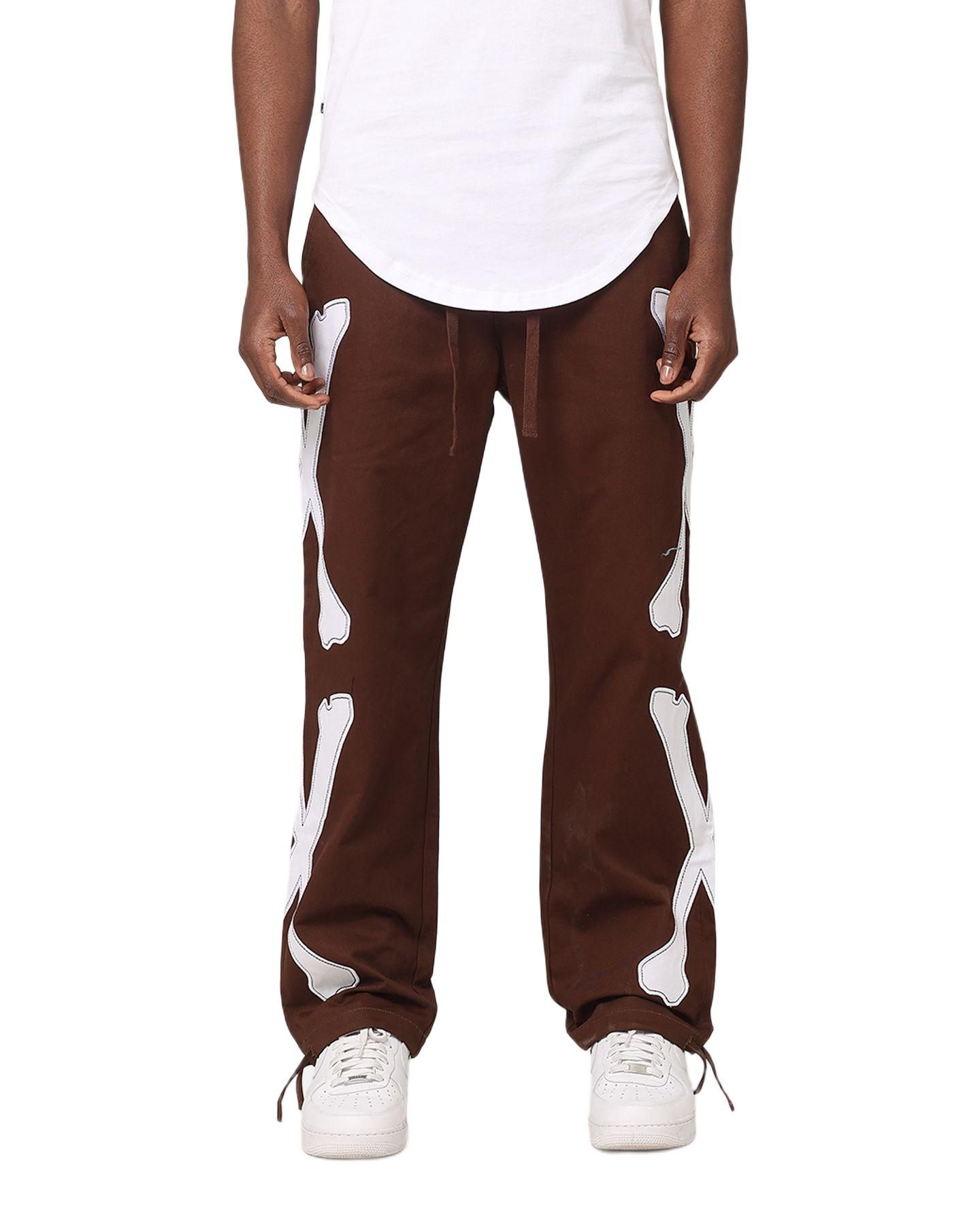 Мужские брюки SAINT MORTA Relaxed Fit Embroidered Graphic, цвет: Коричневый — фото 1