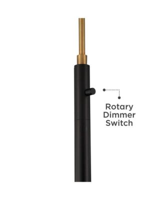 Modern Arc Floor Lamp 63 1/2" Tall Warm Gold Metal Cage Linen Shade for Living Room Reading