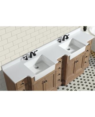 Kelly 84" Bathroom Vanity Weathered Fir, Engineered Quartz Top