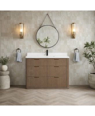 Aria 48" Bathroom Vanity Smoked Oak