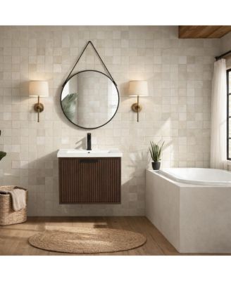 Diego 24" Floating Bathroom Vanity Walnut