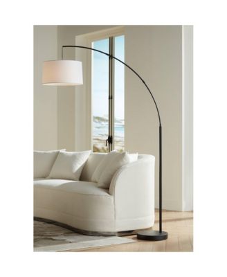 Cora Modern Industrial 72" Tall Arc Floor Lamp with Smart Socket Metal Drum Shade for Living Room Reading