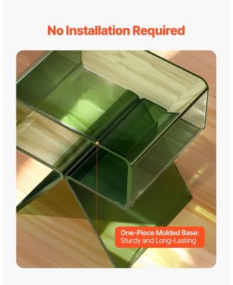 Acrylic Nightstand Side Table with Storage Shelf for Bedroom