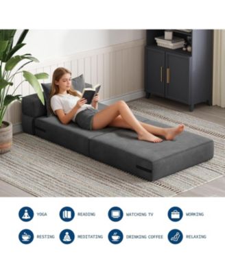 2-Pack Folding Sofa Bed Chair, Convertible Couch Bed, Multi-Functional Floor Sofa