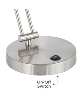 Jarrett 19" High Small Modern Desk Lamps Set of 2 Adjustable LED Satin Nickel Finish Metal Home Office