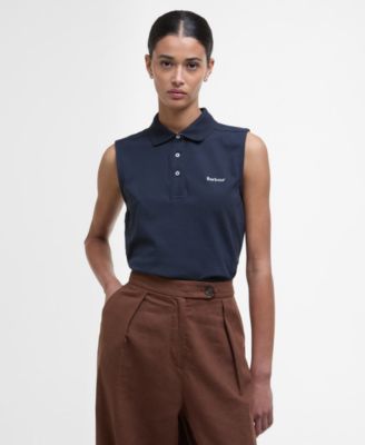 Women's Bowford Sleeveless Rib Collared Polo Top