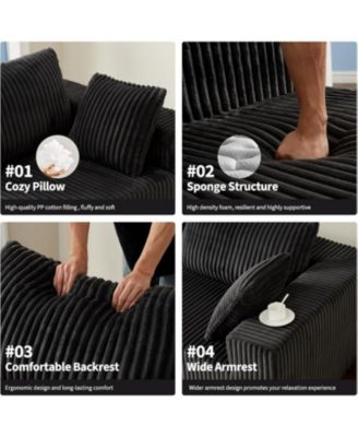 108" Boneless Modular Sectional Sofa, Cloud Couch, No Assembly Convertible Sofa