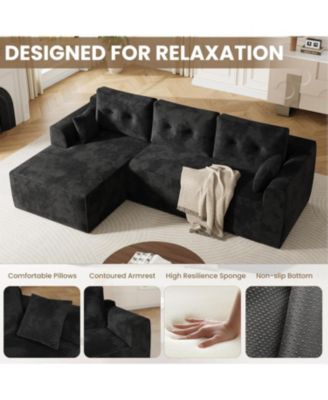 105" Modular Sectional Sofa, Cloud Couch with Chaise, Deep Seat Sofa Bed, No Assembly