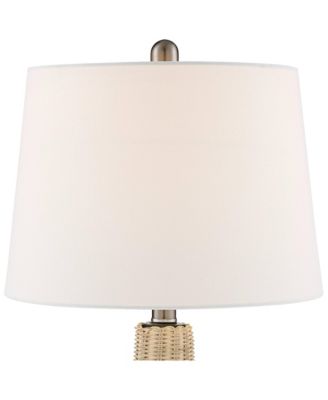 Alana Coastal Accent Table Lamp 22 3/4" High Rope Glass Gourd with Table Top Dimmer Fabric Drum Shade for Bedroom Living Room