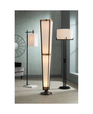 Vista Mid Century Modern 68" Tall Torchiere Floor Lamp Smart Socket Gunmetal  Brass Cone Shade for Living Room