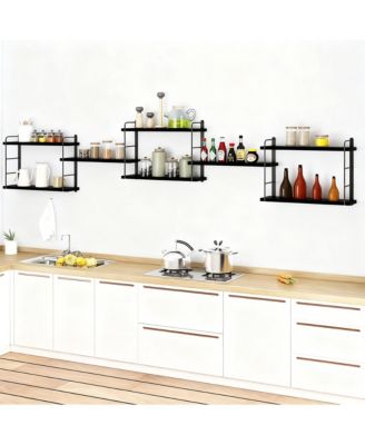 Wall Shelves Floating Wood Mounted Bookshelves Storage 40lb Capacity