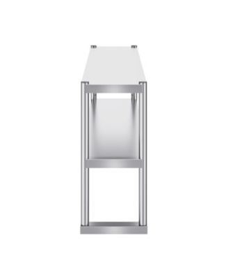 12 x 48 in Double Overshelf Adjustable Stainless Steel Storage Shelf