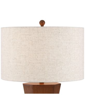 Tri 30" Tall Large Modern End 3-Way Table Lamp Faux Wood Finish Single  Shade Living Room Bedroom