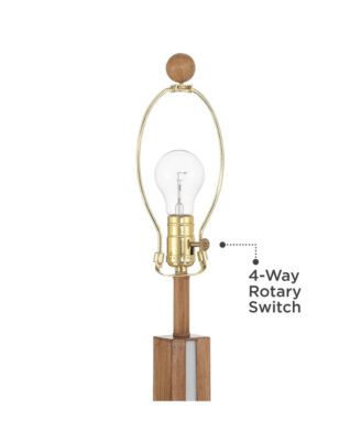 Brookline Farmhouse Rustic 63" Tall Standing Floor Lamp Column with LED Side Light  Wood Walnut Finish