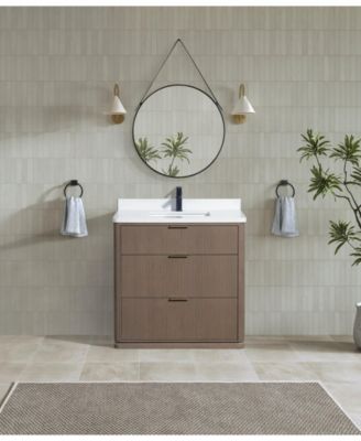 Aria 36" Bathroom Vanity Smoked Oak