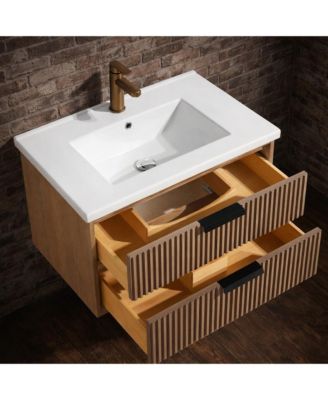 Diego 30" Floating Bathroom Vanity Weathered Fir