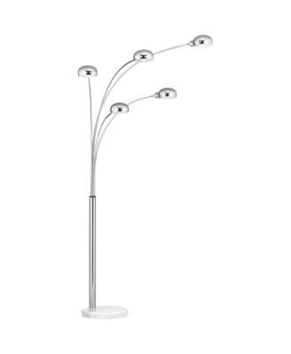 Infiniti Mid Century Modern 78" Tall Arc Floor Lamp with Smart Socket Chrome 5-Light Swivel Dome Shade for Living Room